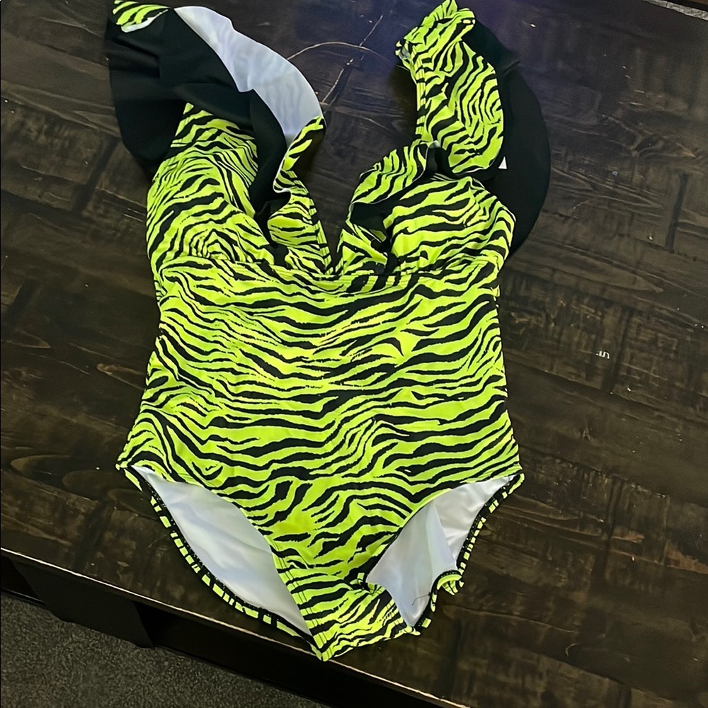 Neon Zebra Print One-Piece Swimsuit